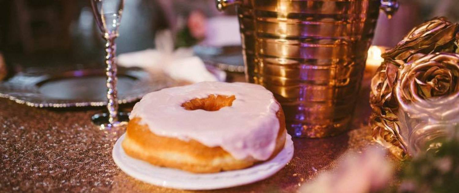 simple donut with pink icing