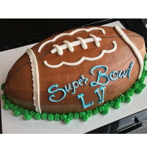 Football Shaped CakeServes 20 - We Create Delicious Memories - Oakmont ...