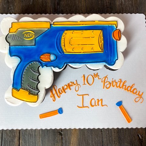 Nerf Edible Round Cake Image – My Delicious Cake & Decorating Supplies