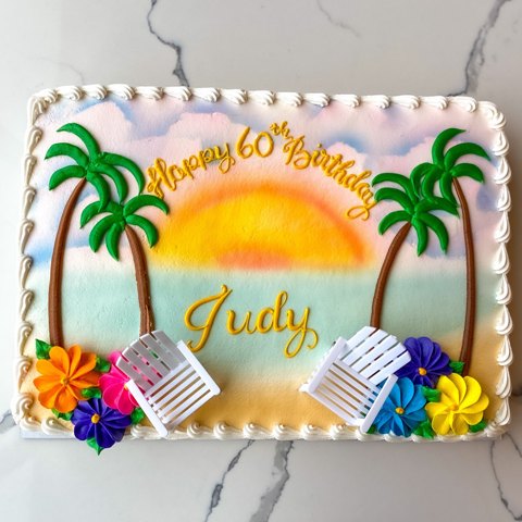 Amazon.com: 1/4 Sheet ~ Happy Retirement Beach Chair ~ Edible Cake/Cupcake  Topper - D988 : Grocery & Gourmet Food