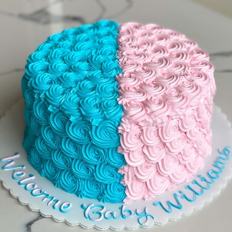 Pink & Blue Pearls Heart – iCake | Custom Birthday Cakes Shop Melbourne