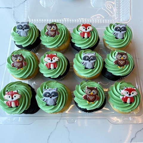 Woodland Animals1 Dozen Cupcakes - We Create Delicious Memories - Oakmont  Bakery