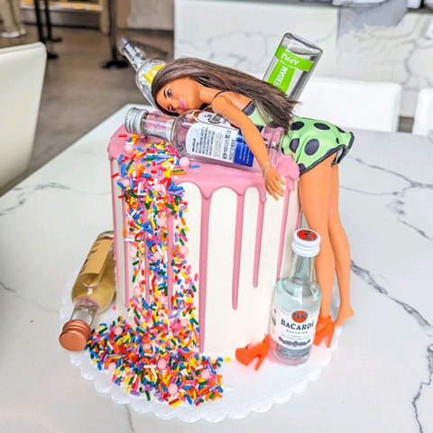 Amazon.com: Drunk Doll Cake Topper | Funny Decoration Kit for Celebrating a  Bachelorette Party or any Birthday 21 and Up (8 Piece Set)(Not  Edible)(Barbie like)(Brunette) : Grocery & Gourmet Food