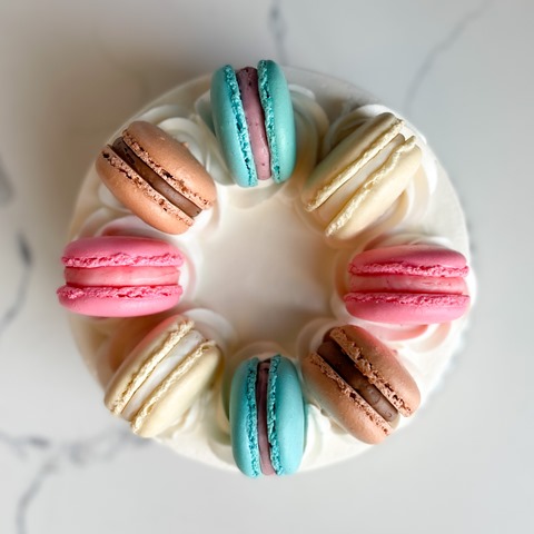 Rainbow Macaron Cake 6