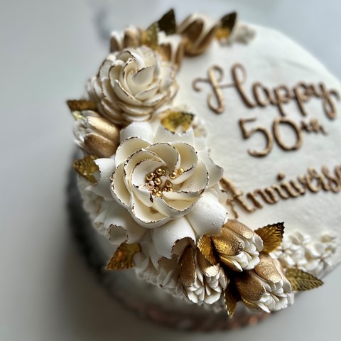 Buy/Send 50th Anniversary Fondant 2 Tier Cake Chocolate 3kg Online- FNP