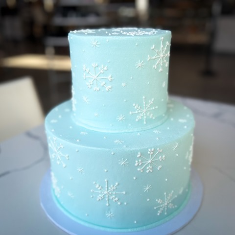 2 Tier Frozen Snowflake Cake - Supreme Bakery